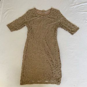 EUC Beige Lace Knee Length Dress XL